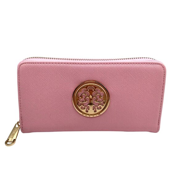 Dasein Pink And Gold Zip-Around Wallet - Picture 1 of 10
